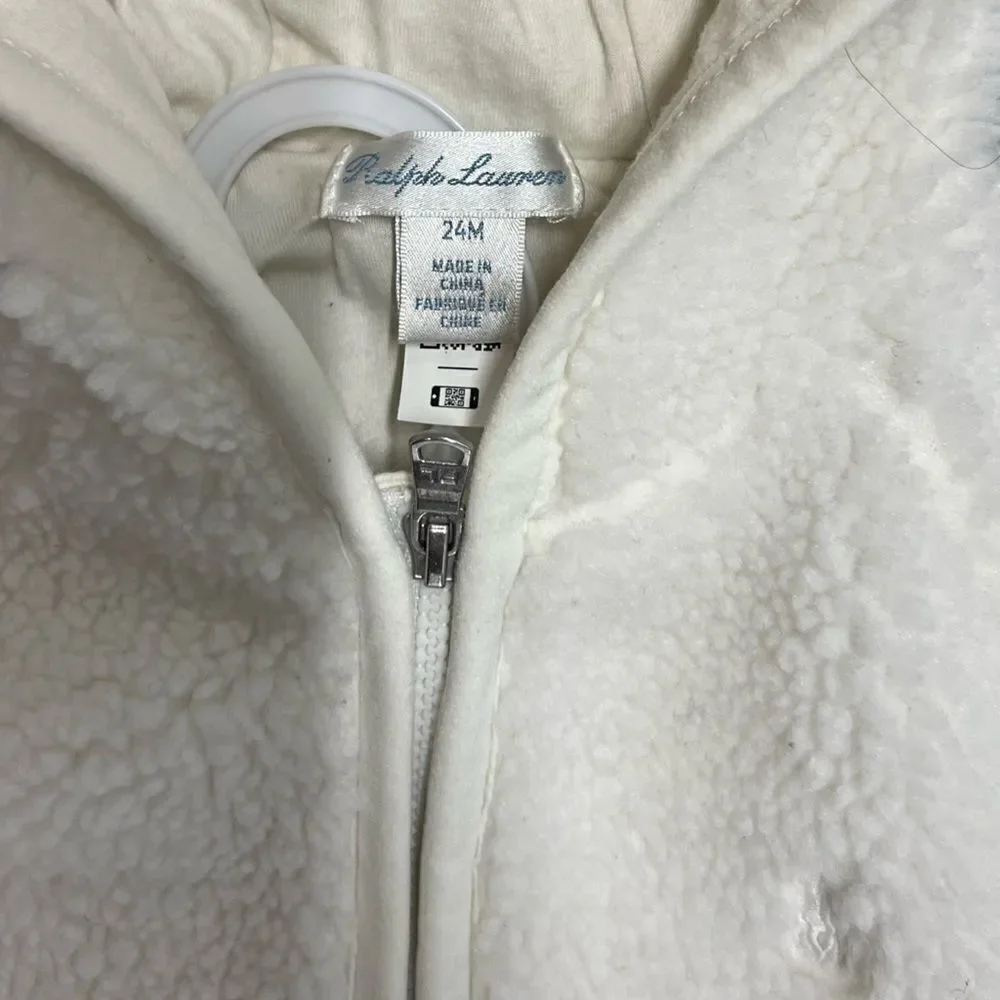 Ralph Lauren Sherpa Jacket Bear-Ear Hooded Teddy Fleece Jacket, Baby, 24mo